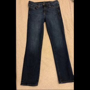 Gap classic straight jeans dark wash denim blue 29 petite